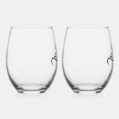 Stemless Wine Glass mit Bride und Groom-Namen Weinglas Ohne Stiel (Links)