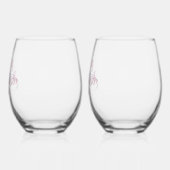 Stemless Wine Glass mit Bride und Groom-Namen Weinglas Ohne Stiel (Rechts)