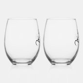 Stemless Wine Glass mit Bride und Groom-Namen Weinglas Ohne Stiel (Links)