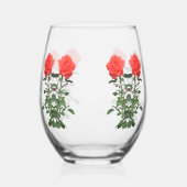 Stemless Wine Glass - Red Roses Weinglas Ohne Stiel (Vorderseite)