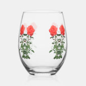 Stemless Wine Glass - Red Roses Weinglas Ohne Stiel (Rückseite)