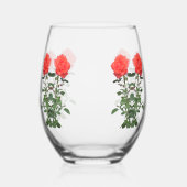 Stemless Wine Glass - Red Roses Weinglas Ohne Stiel (Links)