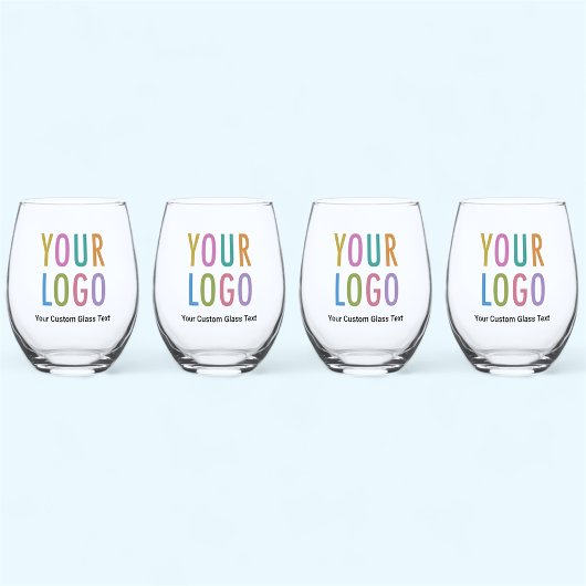 Stemless Wine Glass Set mit Logo Bulle No Minimum Weinglas Ohne Stiel