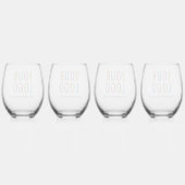 Stemless Wine Glass Set mit Logo Bulle No Minimum Weinglas Ohne Stiel (Hinten)