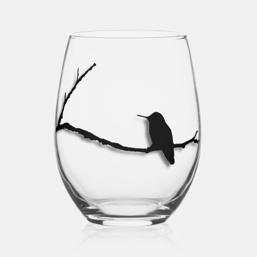 Stemless Wineglass - Hummingbird am Zweig Weinglas Ohne Stiel (Vorderseite)