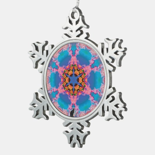 Stemma Kaleidoskop Schneeflocken Zinn-Ornament (Rechts)