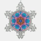 Stemma Kaleidoskop Schneeflocken Zinn-Ornament (Vorderseite)