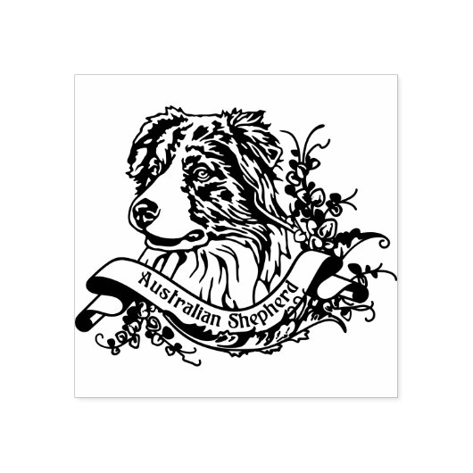 Stempel ANNO 1900 mit Australian Shepherd  (Prägung)