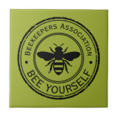 Stempel - DEIN TEXT - BIENE 1 - Fan Spaß Fliese (Vorderseite)