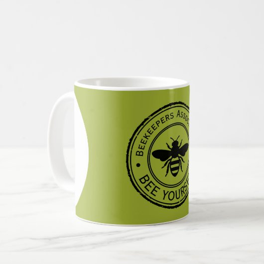 Stempel - DEIN TEXT - BIENE 1 - Fan Spaß Kaffeetasse (Vorderseite Links)