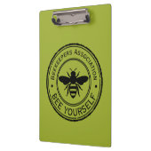 Stempel - DEIN TEXT - BIENE 1 - Fan Spaß Klemmbrett (Links)