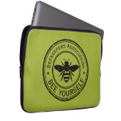 Stempel - DEIN TEXT - BIENE 1 - Fan Spaß Laptopschutzhülle (Vorne Rechts)