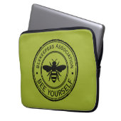 Stempel - DEIN TEXT - BIENE 1 - Fan Spaß Laptopschutzhülle (Vorderseite Links)