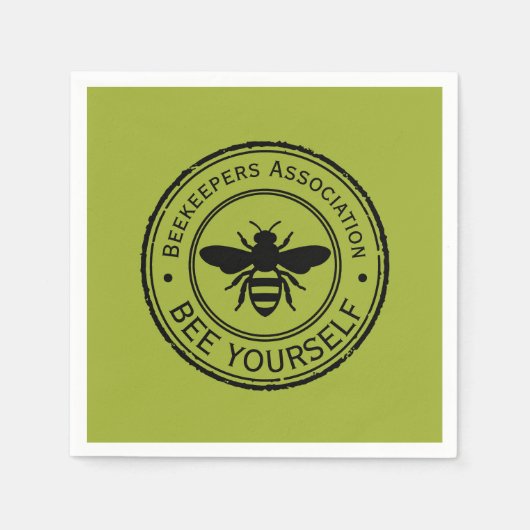 Stempel - DEIN TEXT - BIENE 1 - Fan Spaß Serviette (Vorderseite)