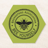 Stempel - DEIN TEXT - BIENE 1 - Fan Spaß Untersetzer (Vorderseite)