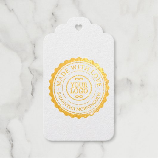 Stempel - IHR TEXT & LOGO 3 Geschenkanhänger (Vorderseite)