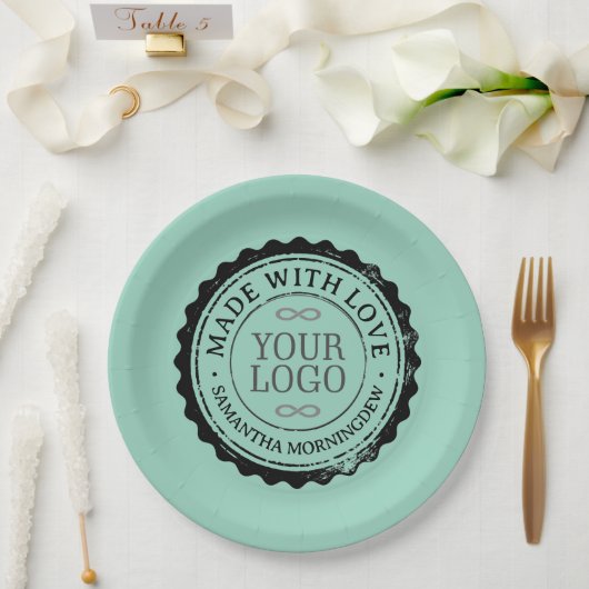 Stempel - IHR TEXT & LOGO 3 Pappteller (Hochzeit)