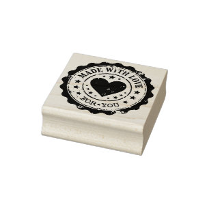 Stempel schwarz - MIT LIEBE GEMACHT - Herz Sterne