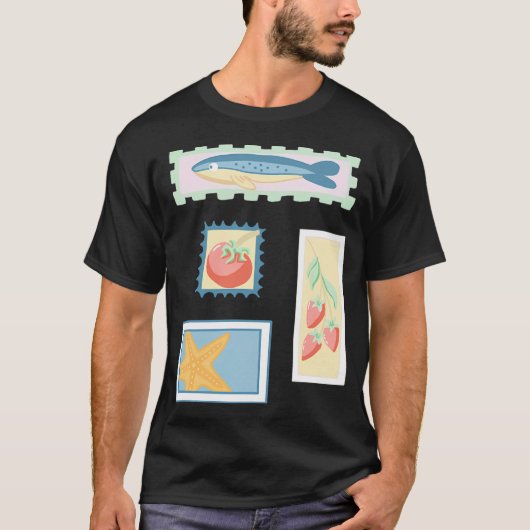 Stempel Stil Pastell Designs T-Shirt (Vorderseite)
