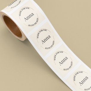 Stempel und zentriert quadratischer aufkleber