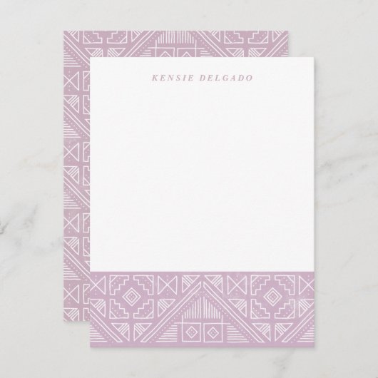 Stempelgeometrische Stationerie - Lilac Mitteilungskarte (Vorne/Hinten)