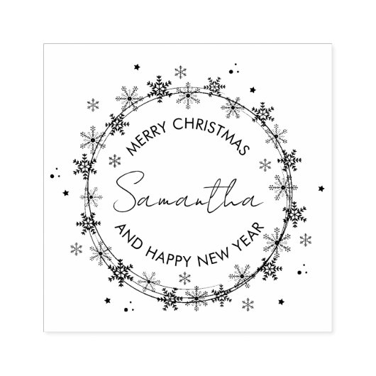 Stempelkissen Merry Christmas Flocons Schnee Gummistempel (Prägung)