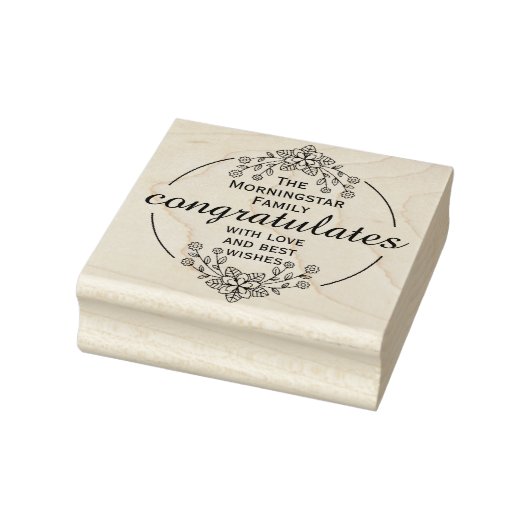Stempelkreis - DEIN TEXT & DEINE IDEE - BLUMEN 9 Gummistempel (Stempel)