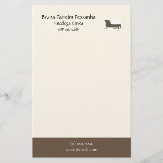 Stempelpapier Couch Psychoanalytiker Briefpapier (Vorderseite)