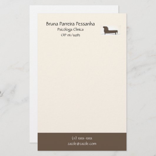 Stempelpapier Couch Psychoanalytiker Briefpapier (Vorne/Hinten)