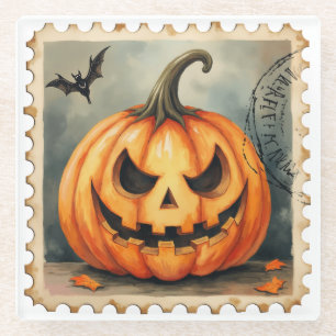 Stempelt in Spook: Die Jack-o-Lantern-Post Glasuntersetzer