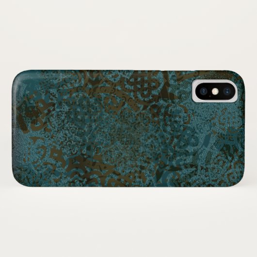Stempelteals Grüntöne und Black Celtic Design Case-Mate iPhone Hülle (Rückseite (Horizontal))