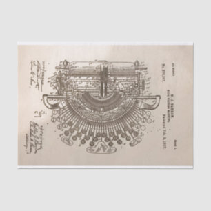 Stempeltes Vintages Patent der Schreibmaschine Seidenpapier