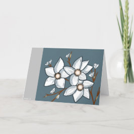 Stems-Karte der weißen Blume Karte