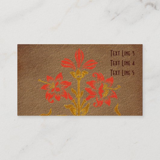 Stencierte Blume Art Business Card Visitenkarte (Rückseite)