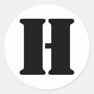 Stencil Alphabet von Janz Letter H White Runder Aufkleber