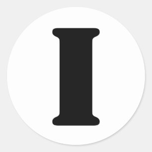 Stencil Alphabet von Janz Letter I White Runder Aufkleber