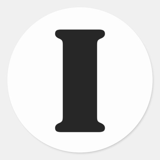 Stencil Alphabet von Janz Letter I White Runder Aufkleber (Vorderseite)