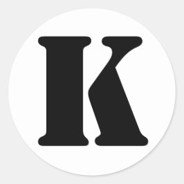 Stencil Alphabet von Janz Letter K White Runder Aufkleber