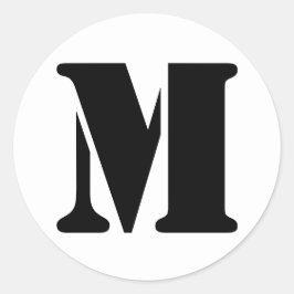 Stencil Alphabet von Janz Letter M White Runder Aufkleber