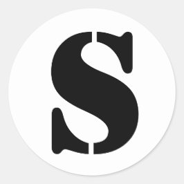 Stencil Alphabet von Janz Letter S White Runder Aufkleber