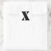 Stencil Alphabet von Janz Letter X White Runder Aufkleber (Tasche)