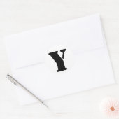 Stencil Alphabet von Janz Letter Y White Runder Aufkleber (Umschlag)