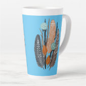 Stencil Feathers Art Tasse (Rechte Ecke)