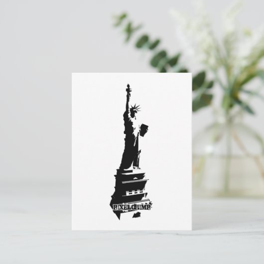 Stencil Liberty Black Postkarte (Stehend Vorderseite)