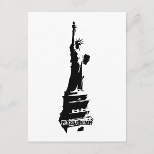 Stencil Liberty Black Postkarte