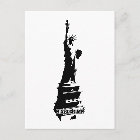 Stencil Liberty Black Postkarte (Vorderseite)