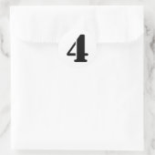 Stencil Numbers by Janz Nummer 4 Four White Runder Aufkleber (Tasche)