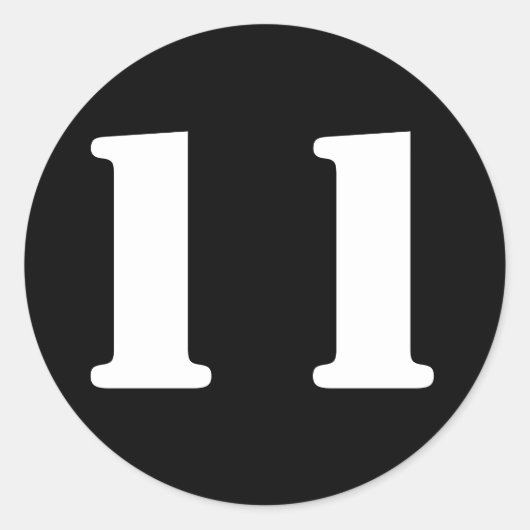 Stencil Numbers von Janz Number 11 Elf Black Runder Aufkleber (Vorderseite)