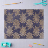 Stencil Peacock Feathers auf Lila Decoupage Seidenpapier (Basteln)