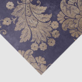 Stencil Peacock Feathers auf Lila Decoupage Seidenpapier (Detail)